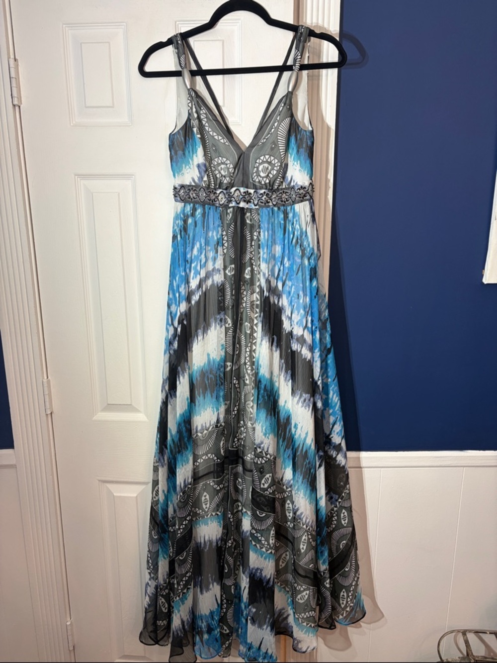 White House Black Market Printed Maxi Dress - size 0 - Picture 6 of 6
